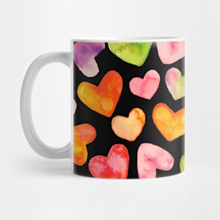 Colorful Watercolor Hearts Mug